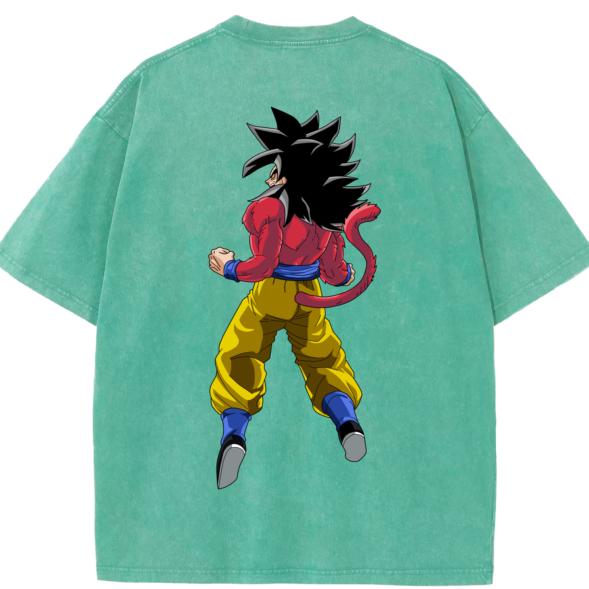（画像用） ドラゴンボール 孫悟空（そん ごくう）Son Goku カカロット DRAGON BALL Kakarotto 綿100% ヴィンテージ風 半袖Tシャツ（背面プリント）